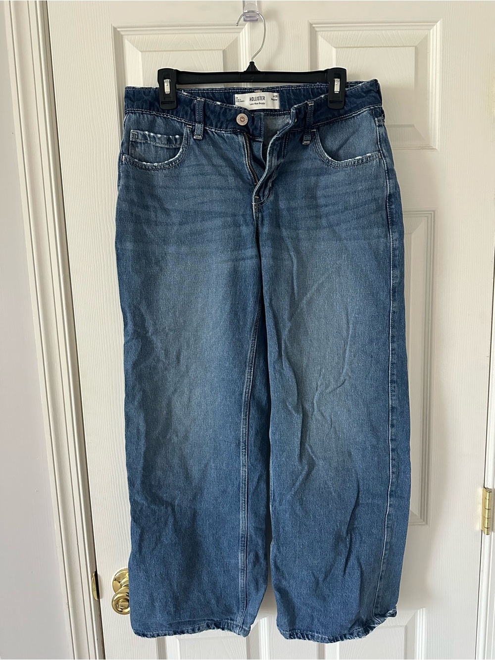 Hollister Women's Wide-Leg Flare Jeans in Blue Wash